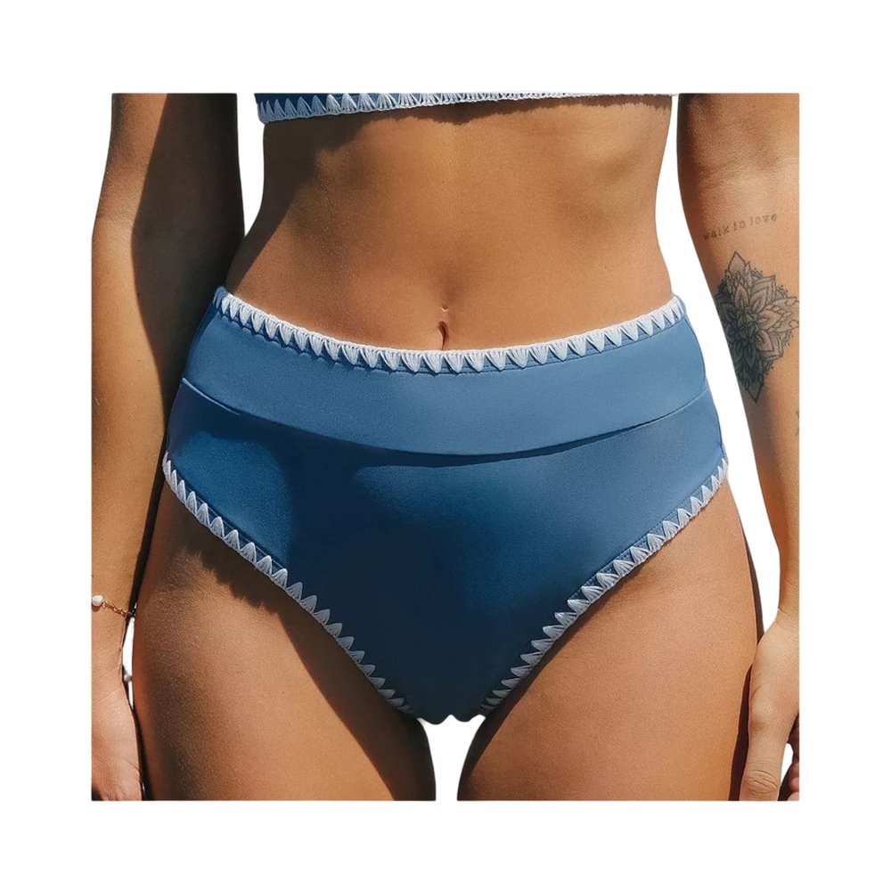 1 NWOT Size  Small Cupshe Blue with White Trim Swim Bottoms